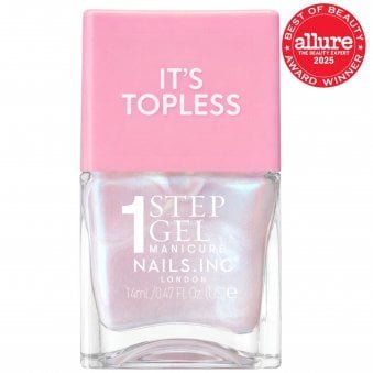 1 Step Gel Manicure Nail Polish It's Topless Kat Baby Pink Iridescent Nails 14ml