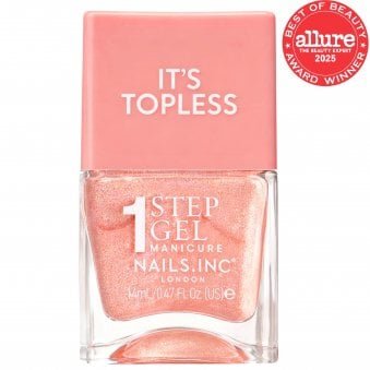 1 Step Gel Manicure Nail Polish It's Topless Millie Peach Iridescent 14ml