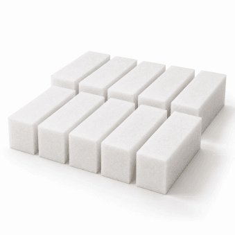 4 Side Foam Nail Buffer - 100 Grit - White (Pack Of 10)