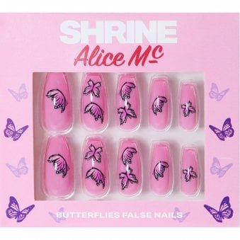 Alice MC X Shrine High Quality False Nails - Butterfly (Coffin)