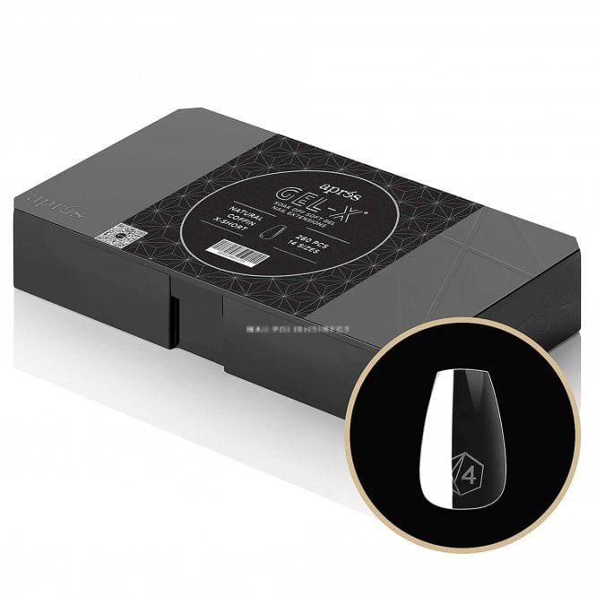 Aprés Gel-X Box Of Tips - Natural Coffin (280 Pcs & 14 Sizes)