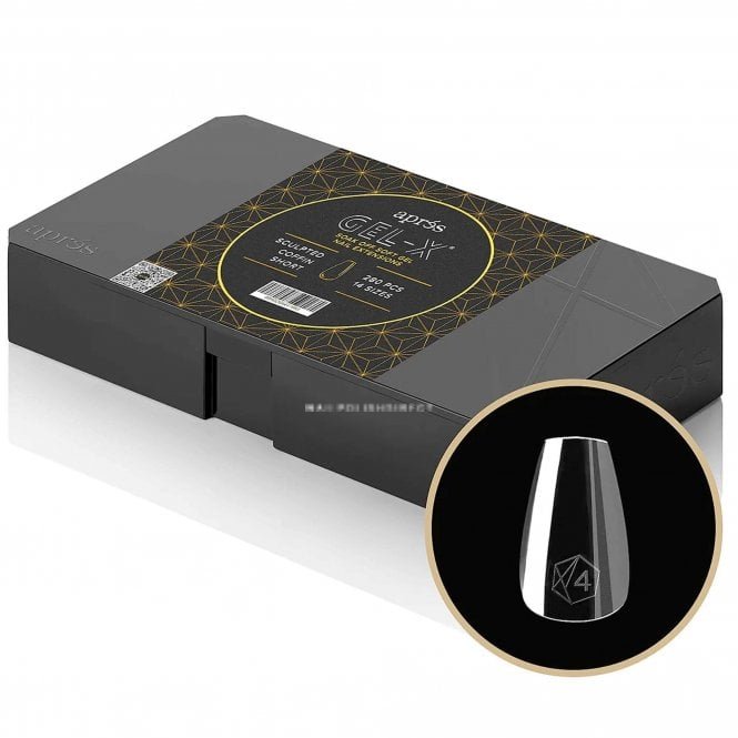 Aprés Gel-X Box Of Tips - Sculpted Coffin (280 Or 210 Pcs & 14 Sizes)