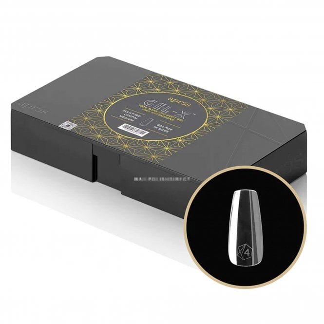 Aprés Gel-X Pro 2.0 Box Of Tips - Sculpted Coffin (600 Pcs Or 350 Pcs & 14 Sizes)