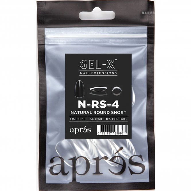 Aprés Gel-X Tips Refill Pack - Natural Round Short (50 Pcs)