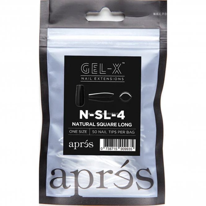 Aprés Gel-X Tips Refill Pack - Natural Square Long (50 Pcs)