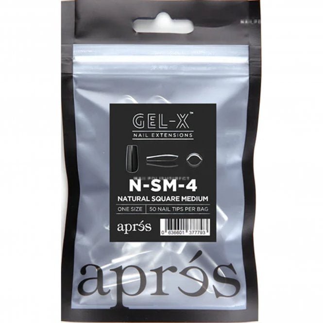Aprés Gel-X Tips Refill Pack - Natural Square Medium (50 Pcs)