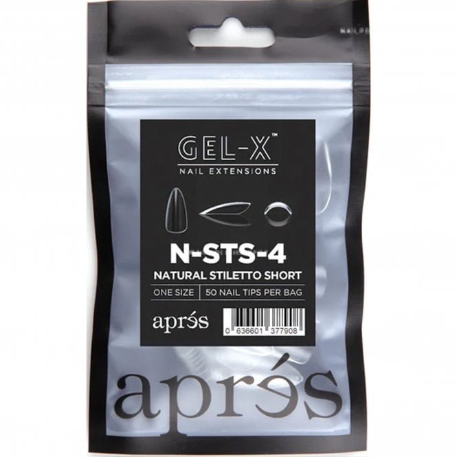 Aprés Gel-X Tips Refill Pack - Natural Stiletto Short (50 Pcs)