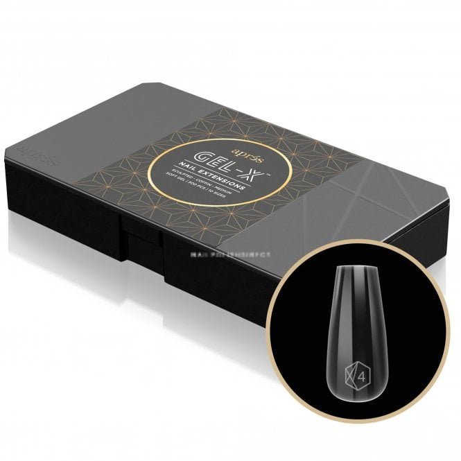 Aprés Gel-X Box Of Tips - Sculpted Coffin Medium (500 Pcs & 10 Sizes)
