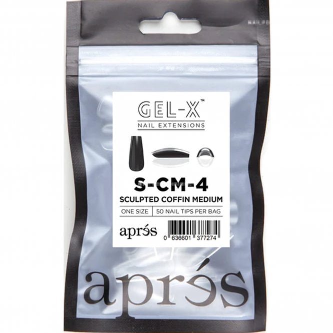 Aprés Gel-X Tips Refill Pack - Sculpted Coffin Medium (50 Pcs)