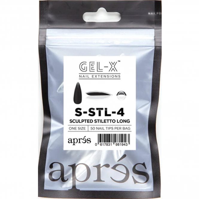 Aprés Gel-X Tips Refill Pack - Sculpted Stiletto Long (50 Pcs)