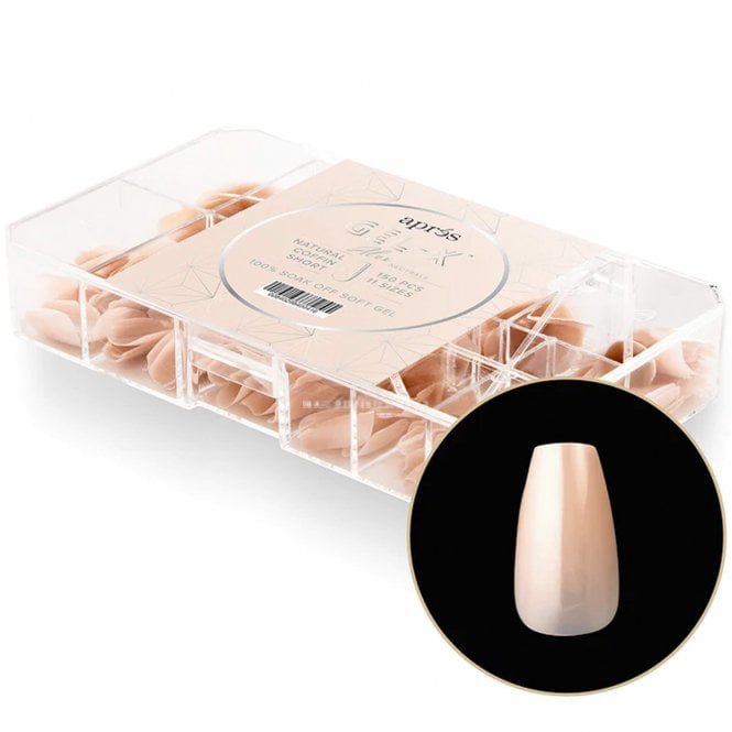 Aprés Neutrals Gel-X Box Of Tips - Alex Natural Coffin (150 Pcs & 11 Sizes)