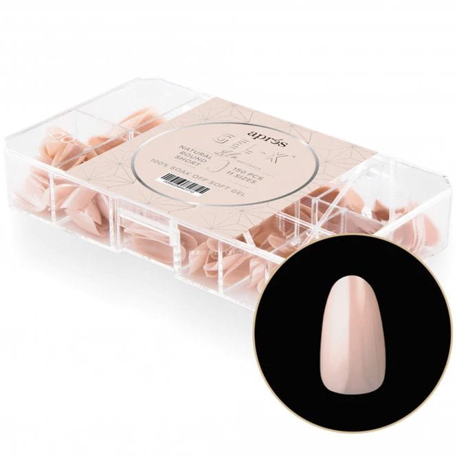 Aprés Neutrals Gel-X Box Of Tips - Alex Natural Round (150 Pcs & 11 Sizes)