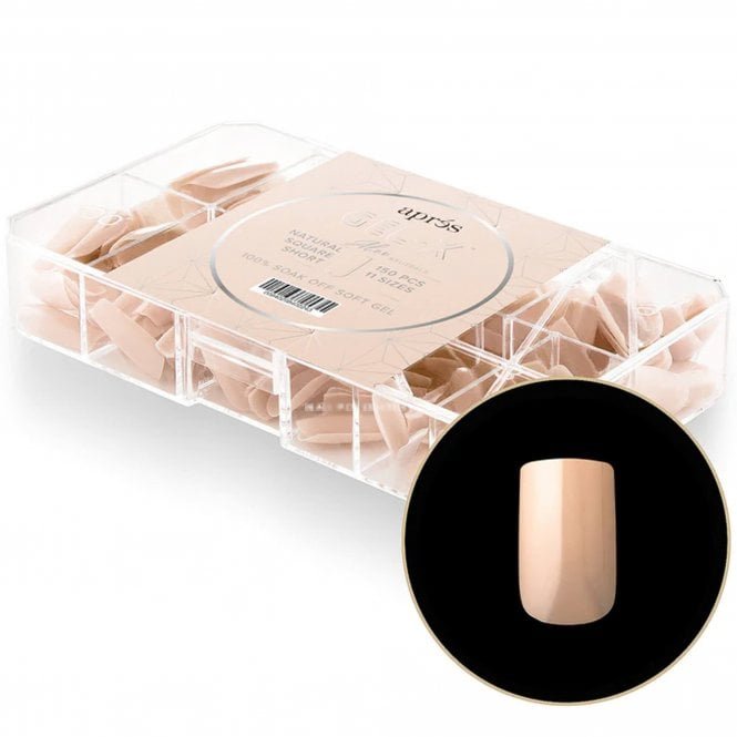 Aprés Neutrals Gel-X Box Of Tips - Alex Natural Square (150 Pcs & 11 Sizes)