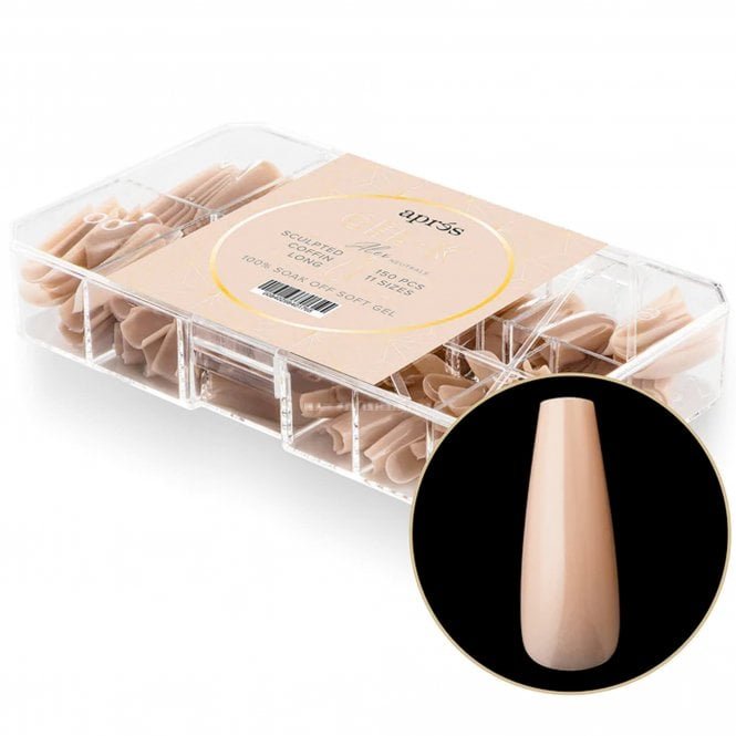 Aprés Neutrals Gel-X Box Of Tips - Alex Sculpted Long (150 Pcs & 11 Sizes)