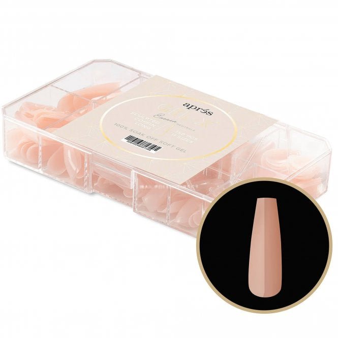 Aprés Neutrals Gel-X Box Of Tips - Emma Sculpted Coffin Long (150 Pcs & 11 Sizes)
