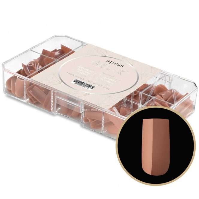 Aprés Neutrals Gel-X Box Of Tips - Imani Natural Square (150 Pcs & 11 Sizes)