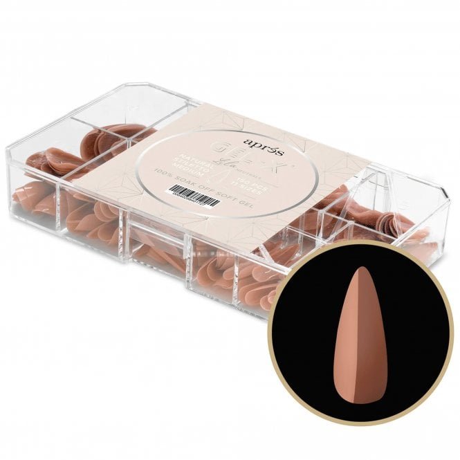 Aprés Neutrals Gel-X Box Of Tips - Imani Natural Stiletto (150 Pcs & 11 Sizes)