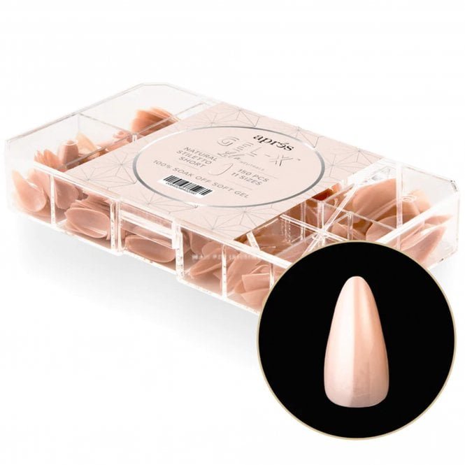 Aprés Neutrals Gel-X Box Of Tips - Lila Natural Stiletto (150 Pcs & 11 Sizes)