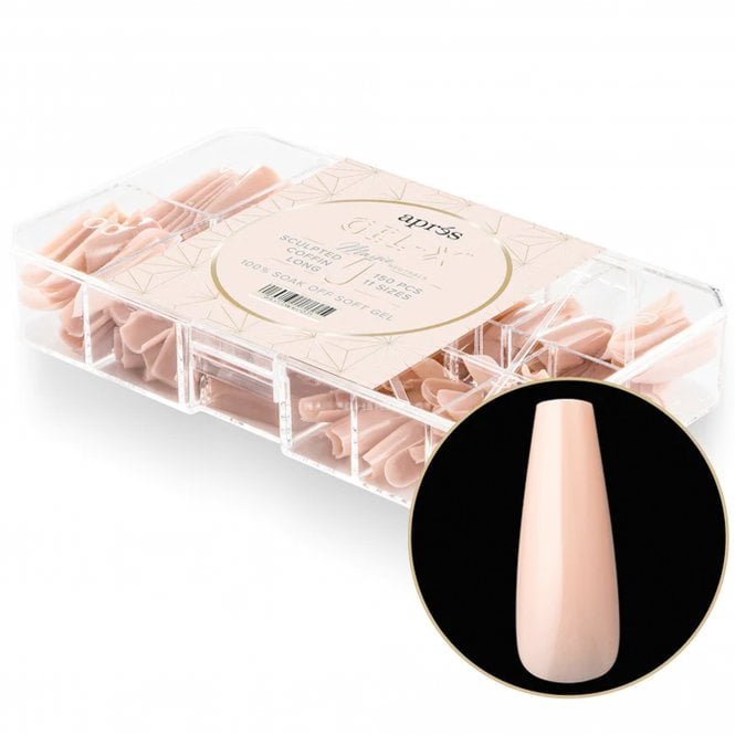 Aprés Neutrals Gel-X Box Of Tips - Maisie Sculpted Long (150 Pcs & 11 Sizes)