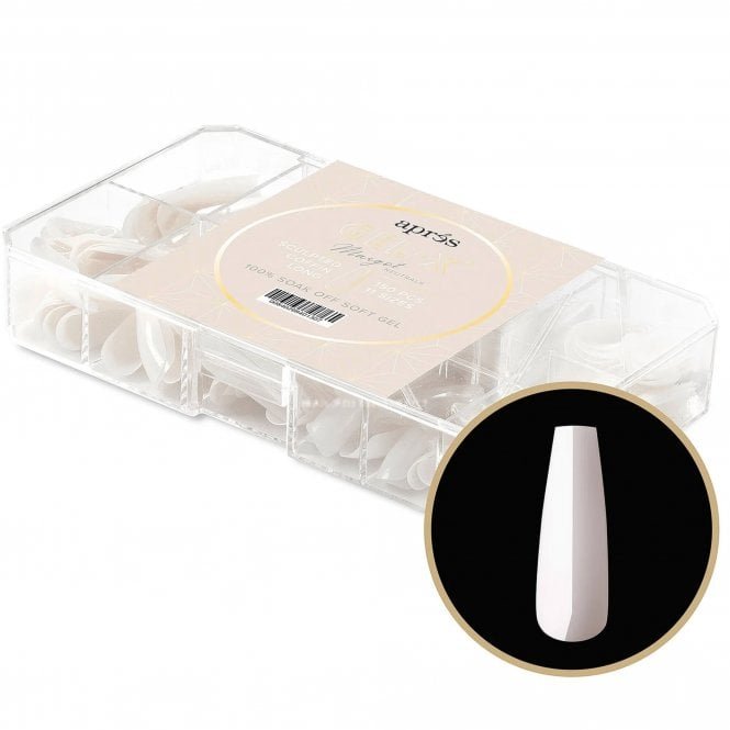 Aprés Neutrals Gel-X Box Of Tips - Whitney Sculpted Coffin Long (150 Pcs & 11 Sizes)