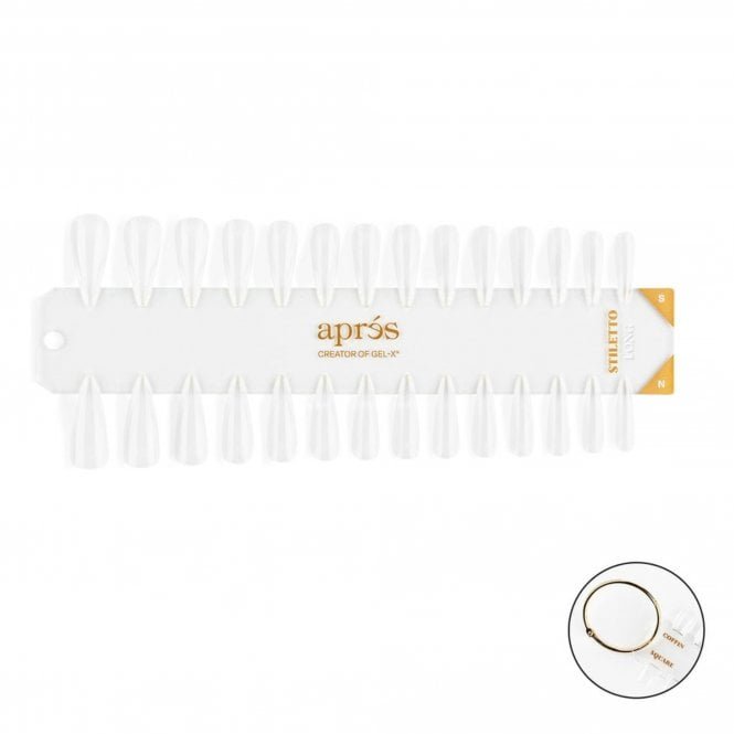 Aprés Gel-X Tip Swatches - Long Stiletto - (Natural/Sculpted)