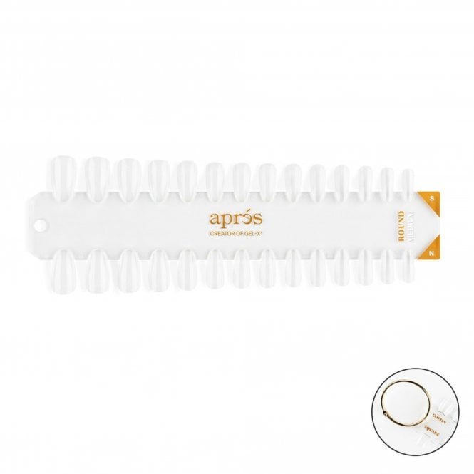 Aprés Gel-X Tip Swatches - Medium Round - (Natural/Sculpted)