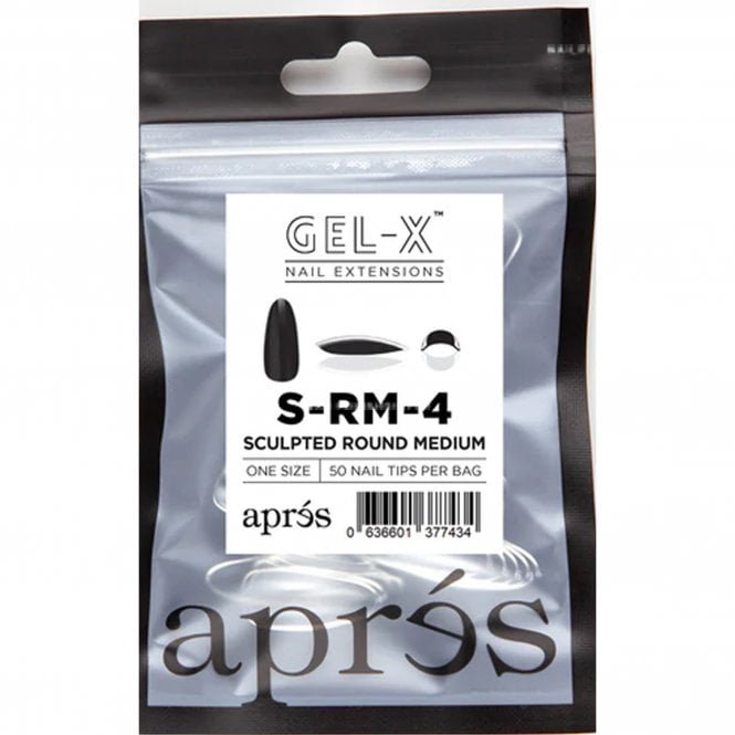 Aprés Gel-X Tips Refill Pack - Sculpted Round Medium (50 Pcs)