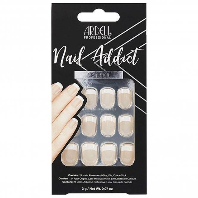Ardell Nail Addict French False Nails - Classic French (28 Nails) (66426)