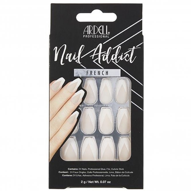 Ardell Nail Addict French False Nails - Modern French (28 Nails) (66443)