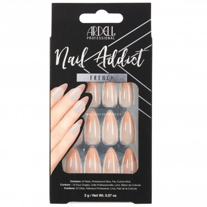 Ardell Nail Addict French False Nails - Nude French (28 Nails) (63863)