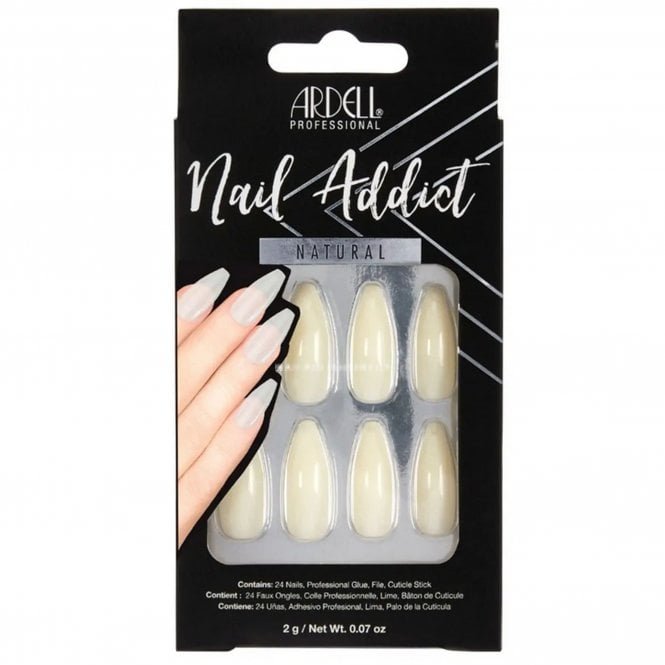 Ardell Nail Addict Natural False Nails - Ballerina Long (28 Nails) (61553)