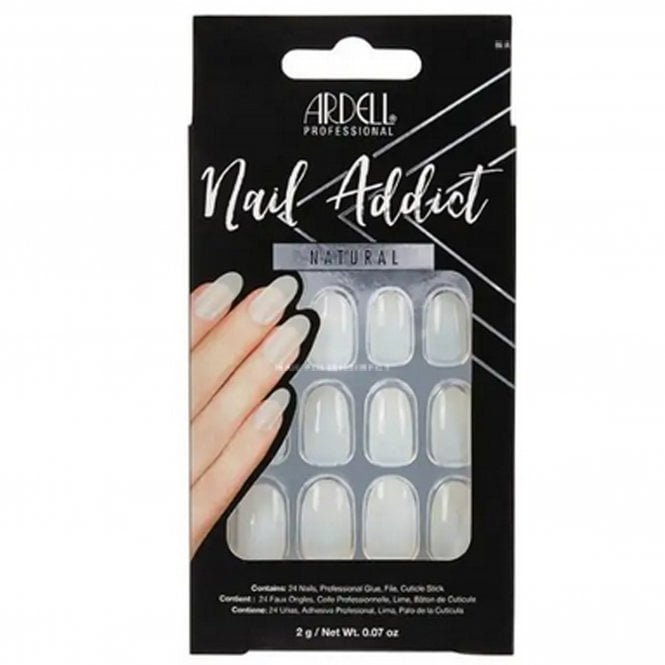 Ardell Nail Addict Natural False Nails - Oval (24 Nails) (63821)