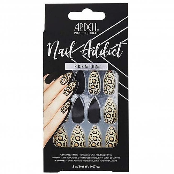 Ardell Nail Addict Premium False Nails - Black Leopard (24 Nails) (63835)