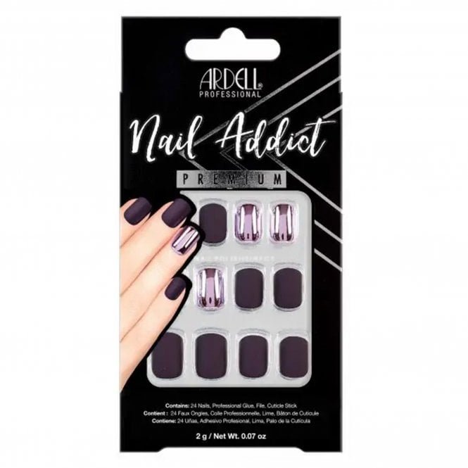Ardell Nail Addict Premium False Nails - Burgundy Chrome (24 Nails) (54613)