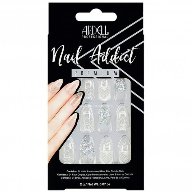 Ardell Nail Addict Premium False Nails - Glass Deco (24 Nails) (75885)
