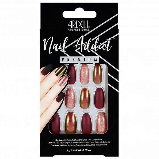 Ardell Nail Addict Premium False Nails - Red Cateye (24 Nails) (75890)