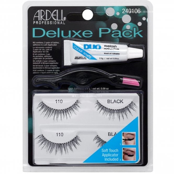 Ardell Soft Touch Deluxe Pack False Eyelashes - Black 110 - (Pack Of 2) (68959)