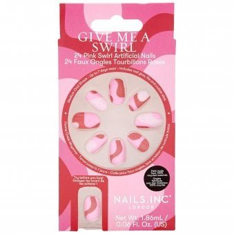 Coloured False Nails - Give Me A Swirl (24 Nails & Glue 1.86ml)