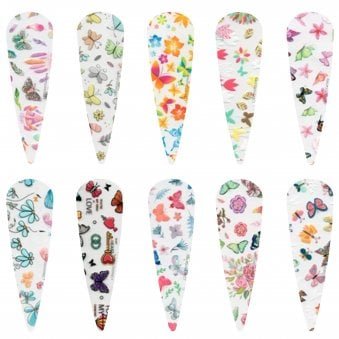 Create Nail Art Foils - 10 Pack - Butterflies