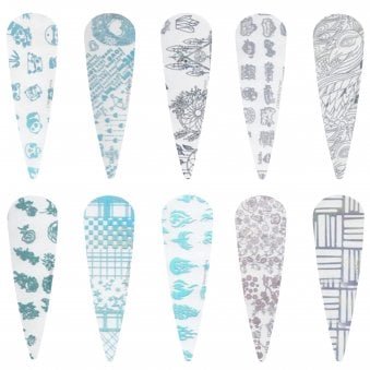 Create Nail Art Foils - 10 Pack - Various Holographic Patterns