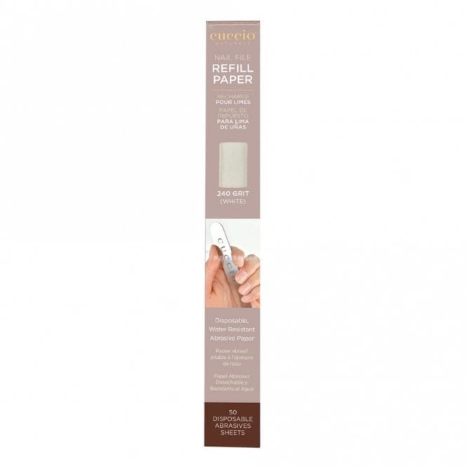 Cuccio Nail File Refill Paper - 240 Grit (White) x 50 Sheets (15363)