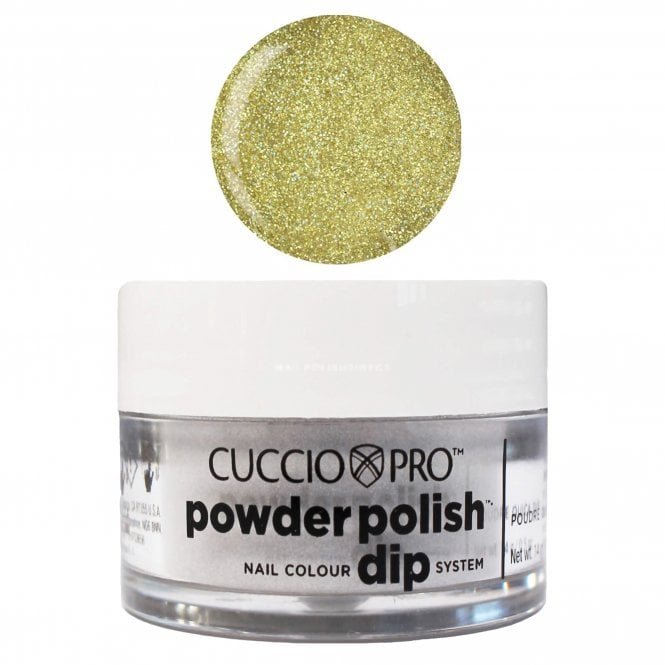 Cuccio Pro Powder Polish - Nail Colour Dip System - Gold With Rainbow Mica 14g Or 45g (5565-5)