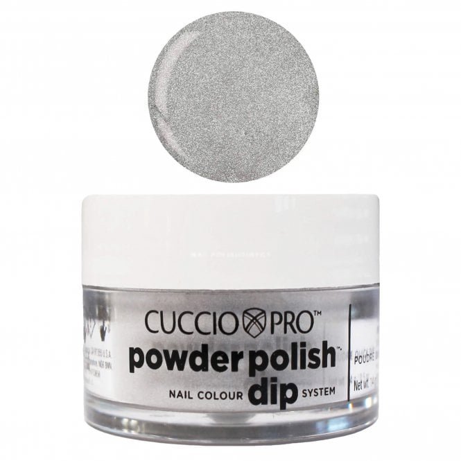 Cuccio Pro Powder Polish - Nail Colour Dip System - Silver With Silver Mica 14g Or 45g (5553-12)