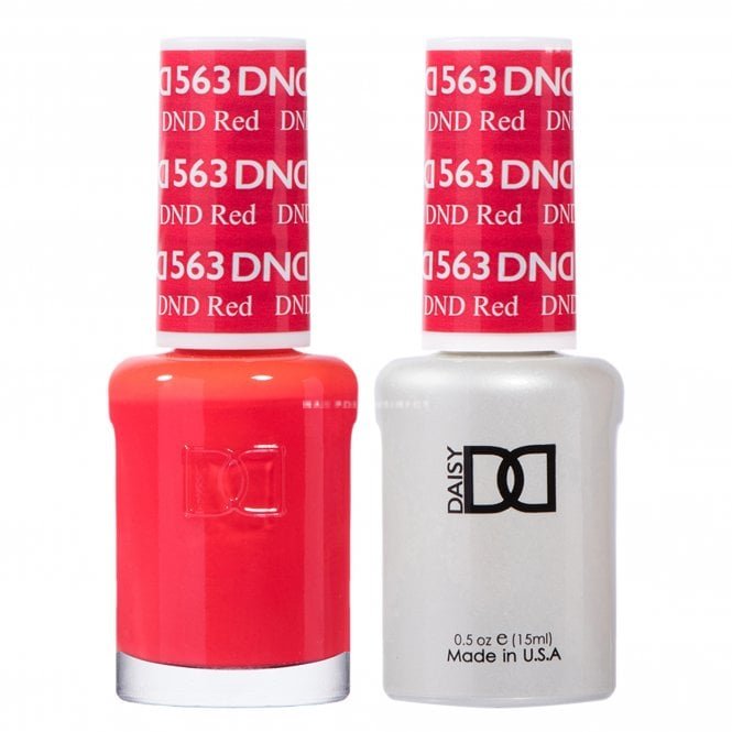 DND Daisy Duo Gel & Nail Polish Set - DND Red 563 - 2x15ml