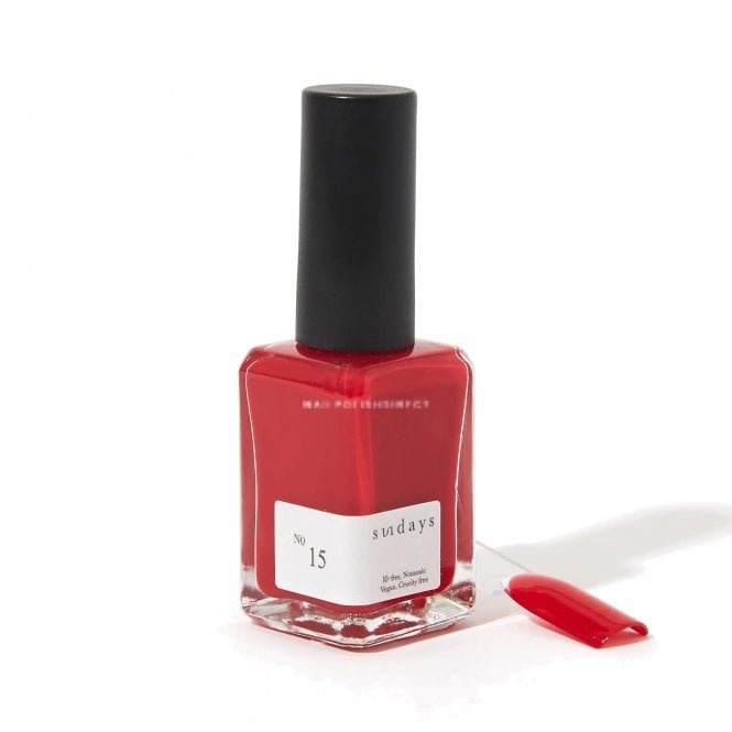 Dear Sundays Non Toxic 10 Free Nail Polish Bright Red 14ml - No.15
