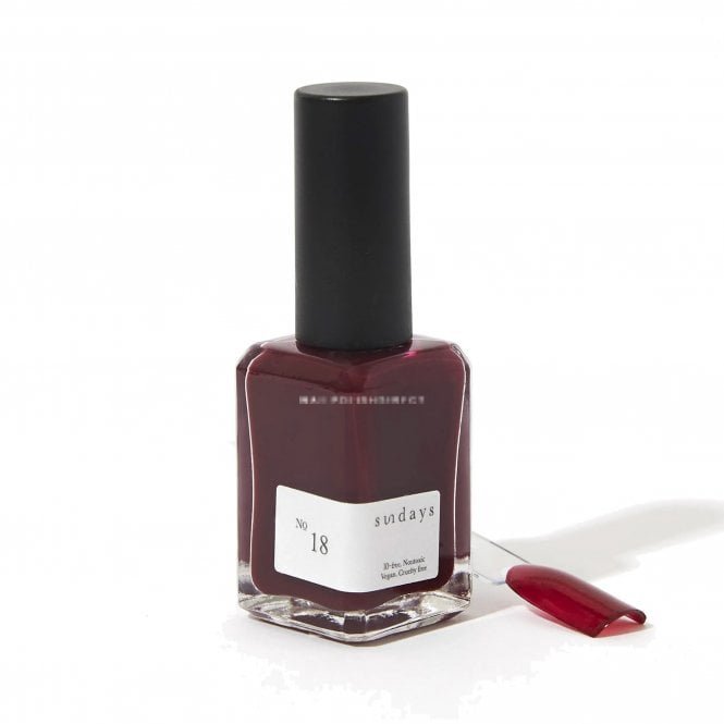 Dear Sundays Non Toxic 10 Free Nail Polish Wine Red 14ml - No.18