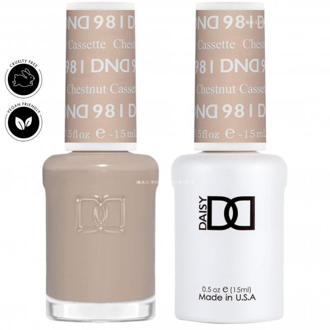 DND Daisy Duo Gel & Nail Polish Set - Retro Earth Scape Collection - Chestnut Cassette 981 - 2 x 15ml