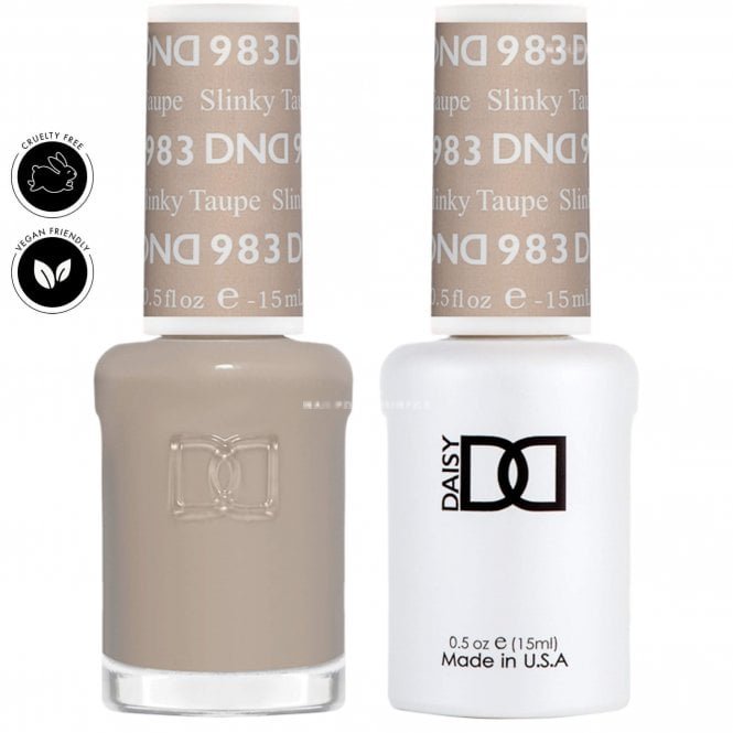 DND Daisy Duo Gel & Nail Polish Set - Retro Earth Scape Collection - Slinky Taupe 983 - 2 x 15ml