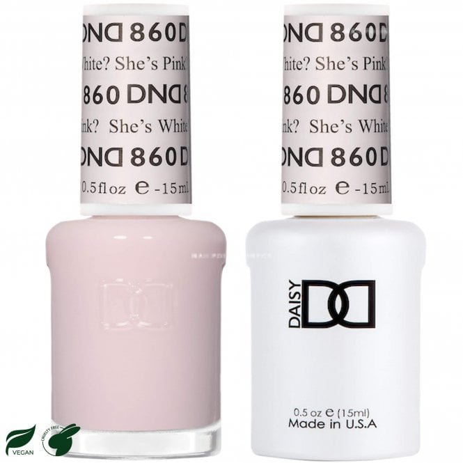 DND Daisy Duo Gel & Nail Polish Set - Sheer Collection - She's White? She's Pink? 860 - 2 x 15ml
