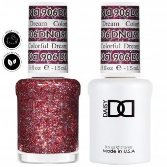 Daisy Duo Gel & Nail Polish Set - Super Glitter Collection - Colorful Dream 906 - 2 x 15ml